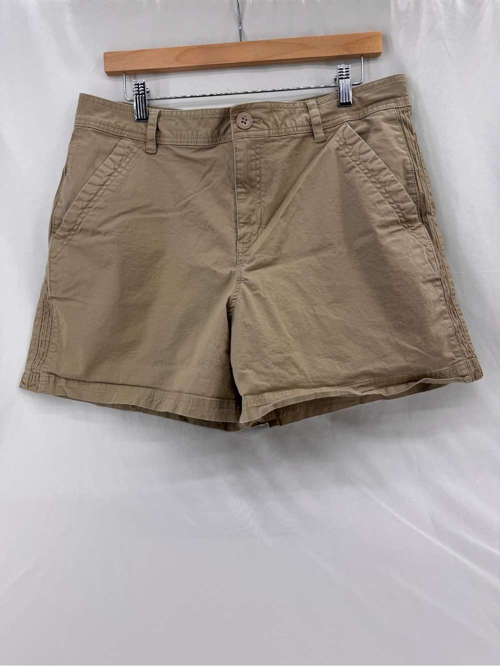 Eddie Bauer Safari Chic Khaki Shorts Size 16 Utility Chino Gorpcore 5” Inseam